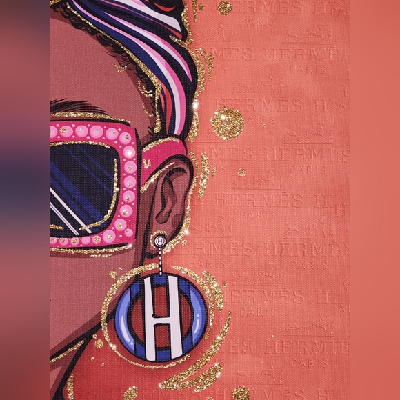 Oliver Gal Lux Glitter Embellishment H  Logo Wall Art Decor multicolor - Picture 3 of 8